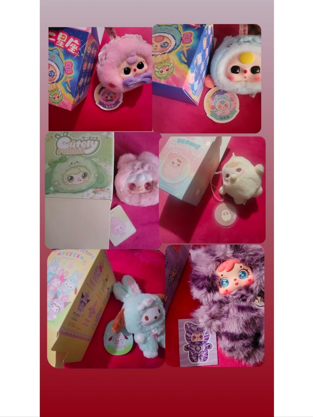 6 New In Open Box Bundle Lot- Figurine Bag Charms- Mix Of Baby Three, Pop Mart